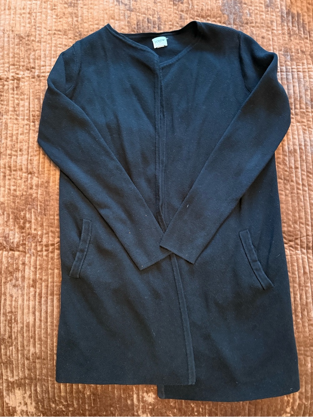 J. Crew Black Women's Long Open-Front Cardigan